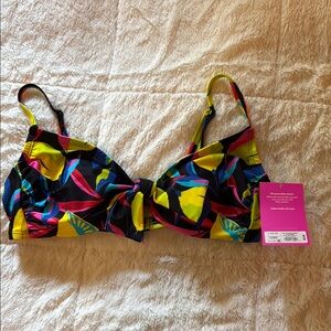 NWT Tabitha Brown for Target Colorful Leaf Print Bikini top